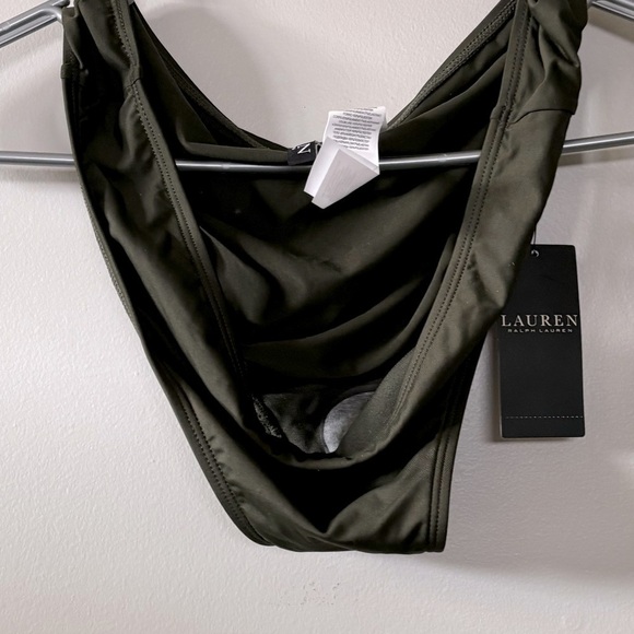 Lauren Ralph Lauren Beach Club Pull On Hipster Swim Bottom olive Women US 12 - Picture 7 of 8